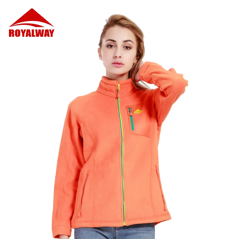 Уличные походные флисовые куртки ROYALWAY женские осенне зимние теплые с воротником