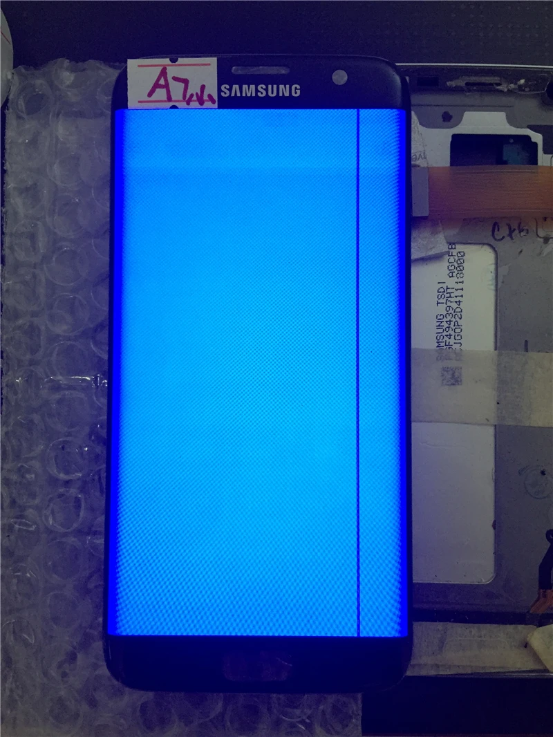5,5 ''AMOLED lcd для SAMSUNG Galaxy s7 edge G935 G935F сенсорный экран дигитайзер дисплей с линейкой - Цвет: NO.A7 Black SBI