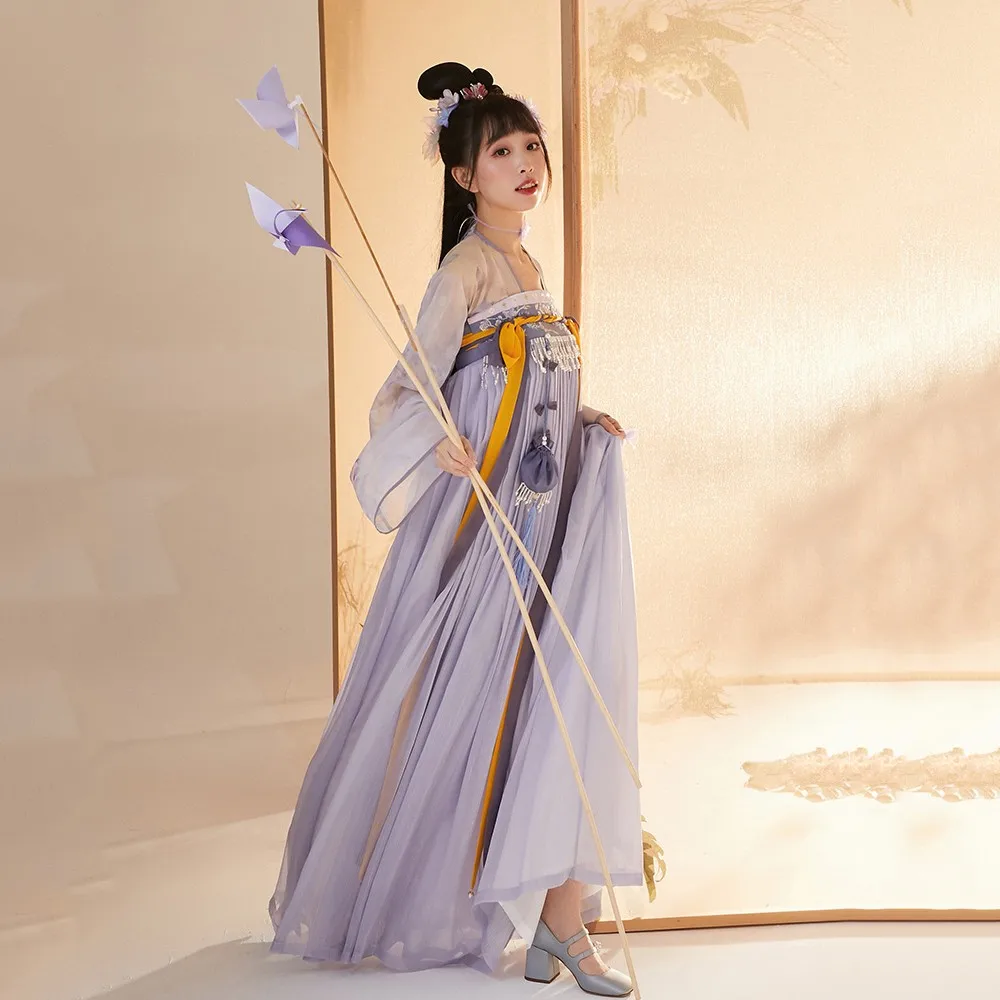 

Ladies Exquisite Embroidery Hanfu Clothing Traditional Chinese Elegant Tang Dynasty Dance Wear Fairy Princess Cosplay Costume
