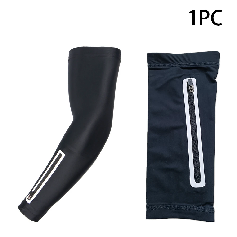 

New Sports Multifunctional Anti-slip Men Women Nylon Arm Cover Guard Sun Protection Running Sunscreen Ice Sleeve With Pocket