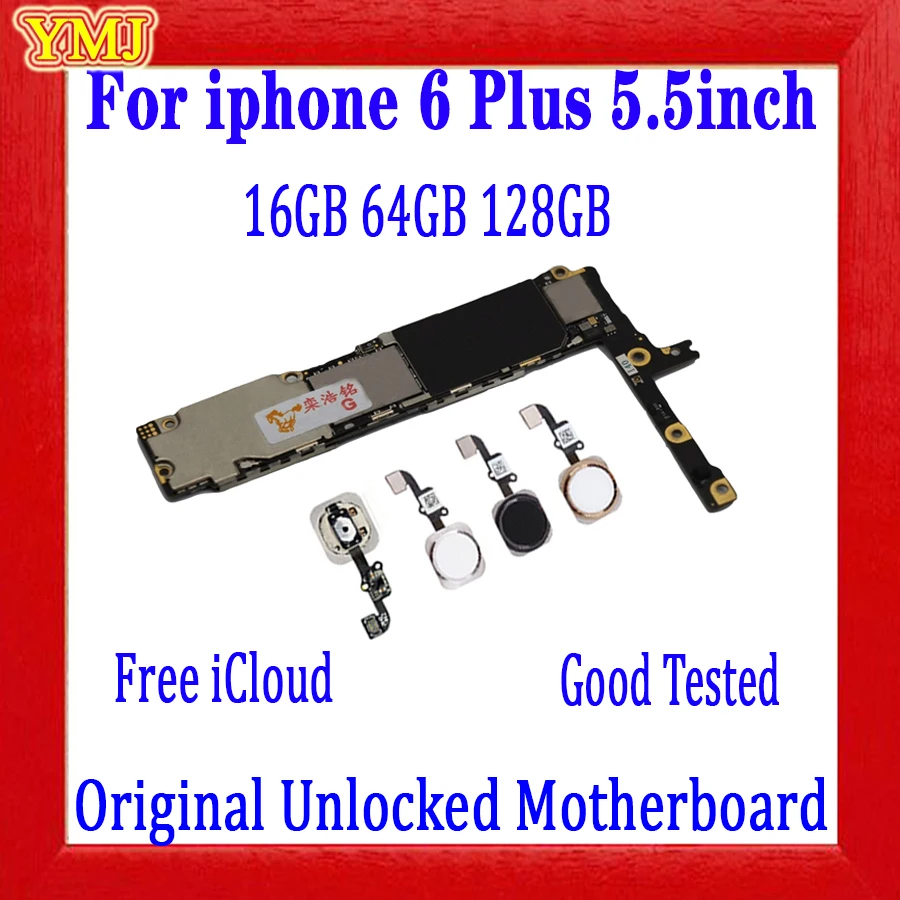 

Full unlocked 16GB/64GB/128GB for iphone 6 plus Motherboard with IOS System,for iphone 6Plus Logic boards with/without Touch ID