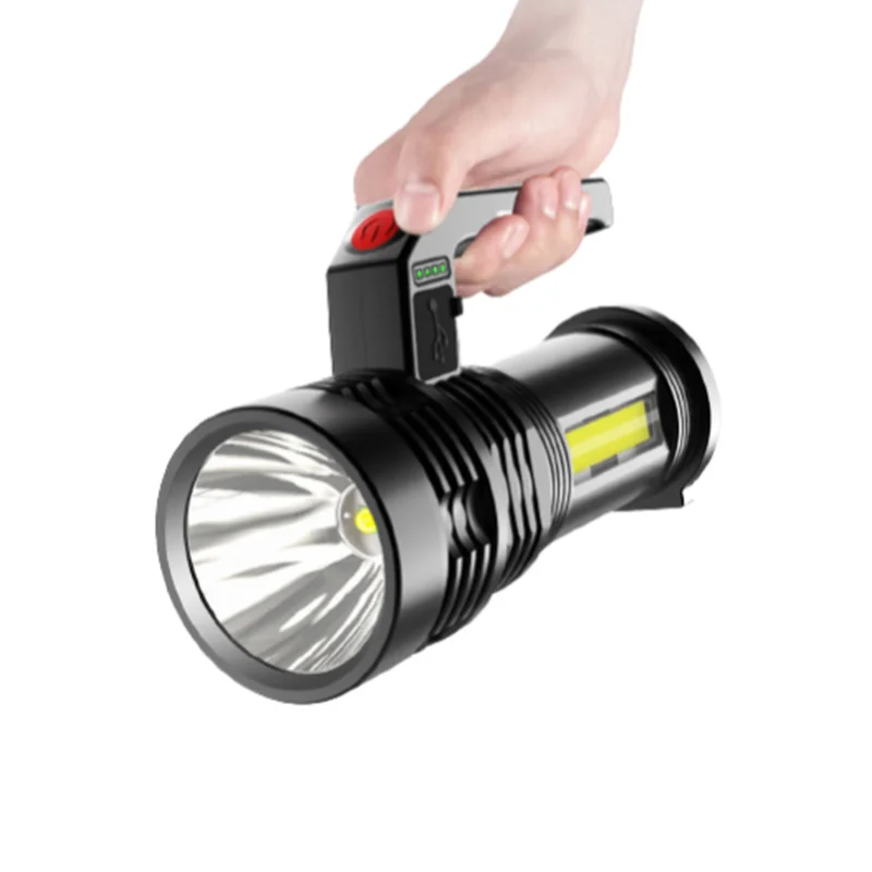 

Powerful LED Flashlight Portable Torch USB Rechargeable Searchlight Waterproof Spotlight Side Light SOS Warning Light THB5402