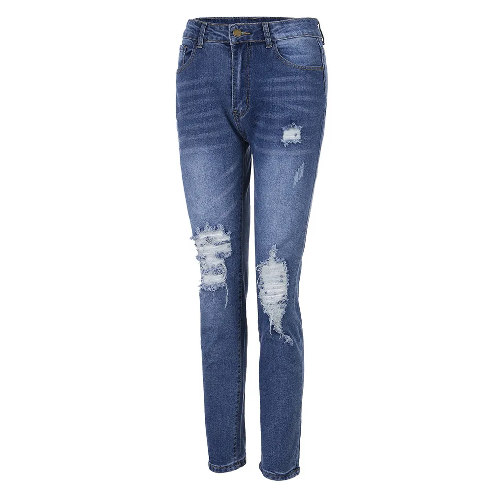 Женские узкие джинсы с дырками женские сексуальные рваные Стрейчевые