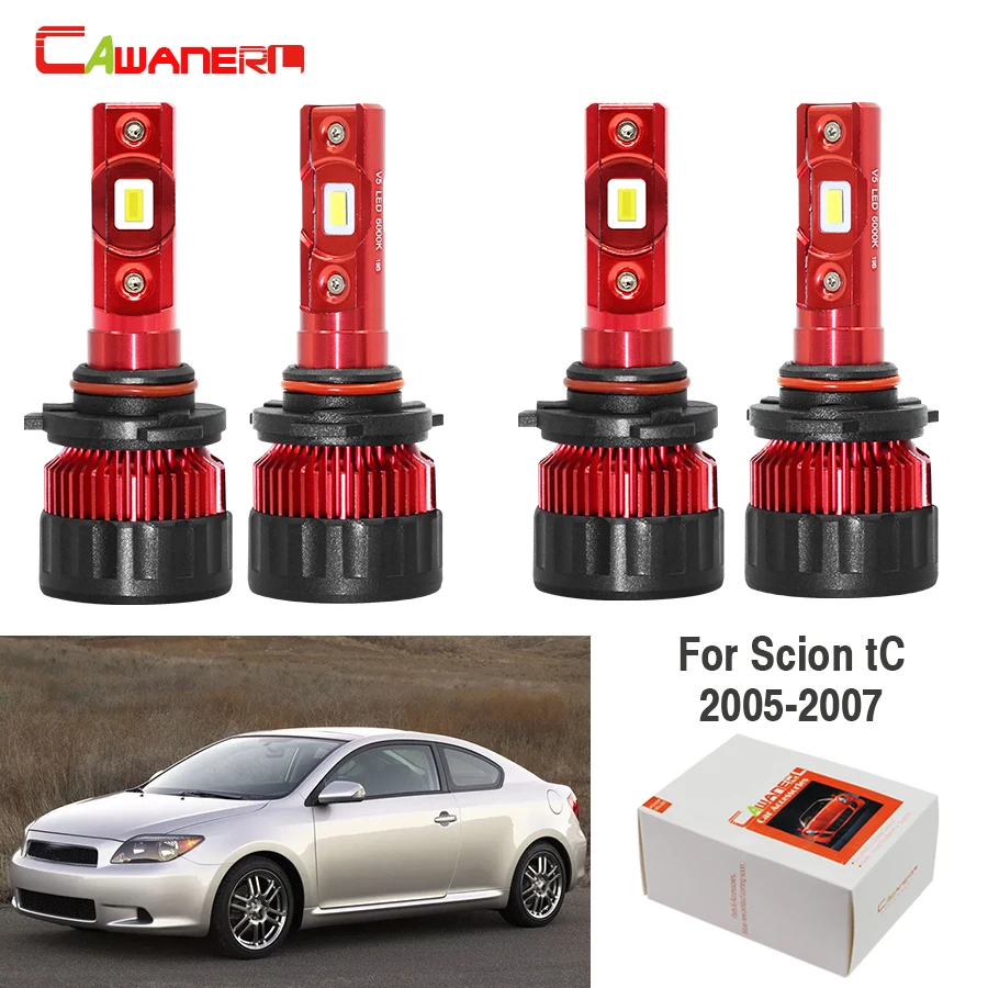 

Cawanerl For Scion tC 2005 2006 2007 Car LED Headlight Light High Beam + Low Beam 60W 9000LM White 9005 9006 12V 4 Pieces