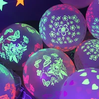 12inch multi glow balloons uv blacklight reactive christmas neon party ballon kids birthday balloons wedding luminous balloons