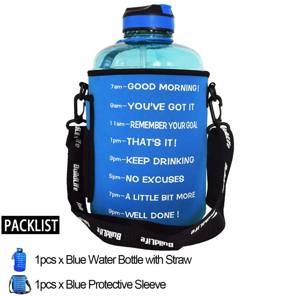 Blue Pack w Bottle Buildlife 128 унций держатель бутылки для воды ткань для дайвинга сумка с плечевым ремнем и ремешком для рук встроенный кошелек с карманом для мобильного телефона - Цвет: Blue Pack w Bottle