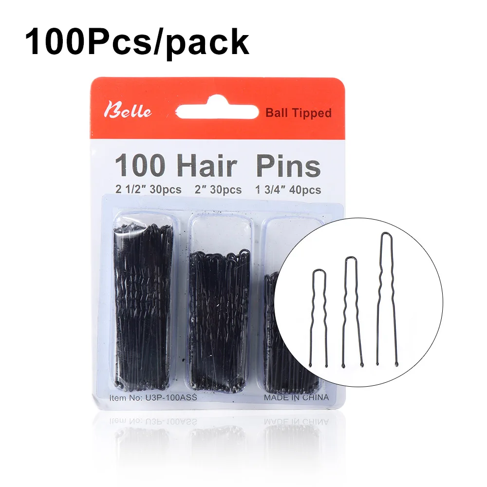20/100 шт черный/золотой U образный шпильки волнистые волосы зажим заколки для волос металл заколка из сплава Головные уборы брелок аксессуары для укладки волос