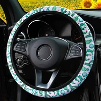 fashion rainbow cactus car steering wheel cover cool leopard auto steering decorative protection case fit for 37 38cm
