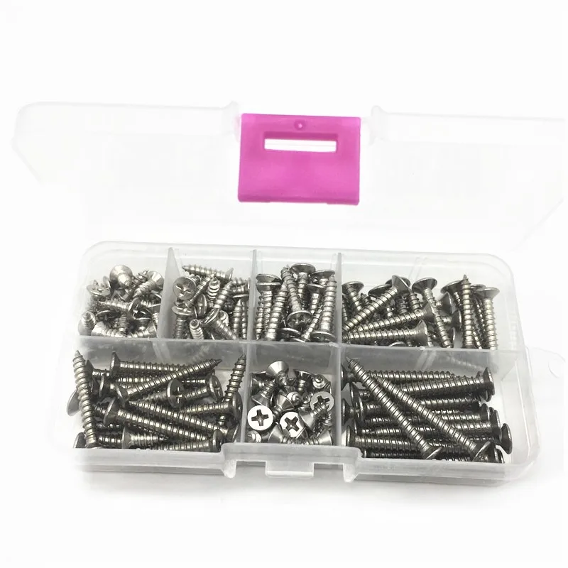160Pcs/pack M4 Stainless steel Self-tapping screws phillips Screws counter-sunk wood screws  M4*8/12/16/20/25/30/35mm size