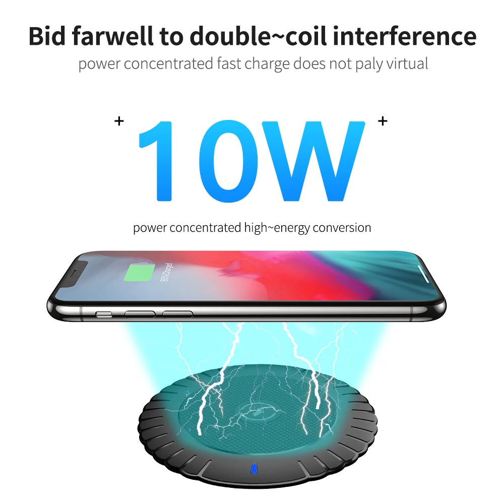 FLOVEME 10W Qi Wireless Charger charging for iPhone X Xs MAX XR 8 plus Fast Charging Samsung S8 S9 Plus Note 9 Phone | Мобильные