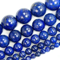 wholesale genuine blue lapis lazuli beads 4mm 6mm 8mm 10mm12mm round gem stone loose beads for jewelry1 of 15 strand