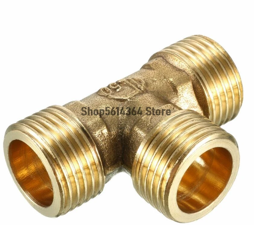 

Brass Tee Pipe Fitting 1/2 PT Male Thread T Shaped Connector Coupler
