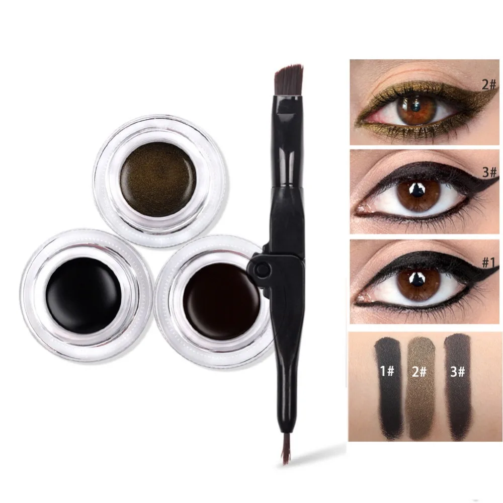 Бренд IMAGIC Eyes Makeup 3 Цвета Пигмент матовая Мерцающая водостойкая гелевая подводка