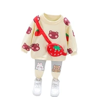 new spring autumn baby clothes for girls children fashion cartoon t shirt pants 2pcssets toddler casual costume kids tracksuits