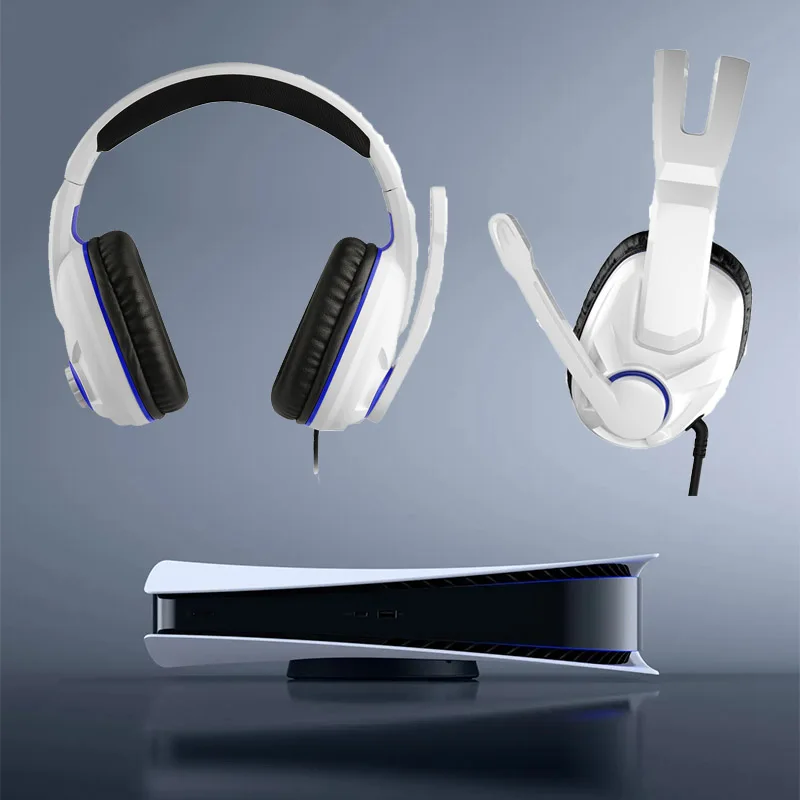 

PS5 Headset 3D Earphones Wired Stereo Games Headphone Wired Gamer Headphones for TV VR 3D Gaming Accessories
