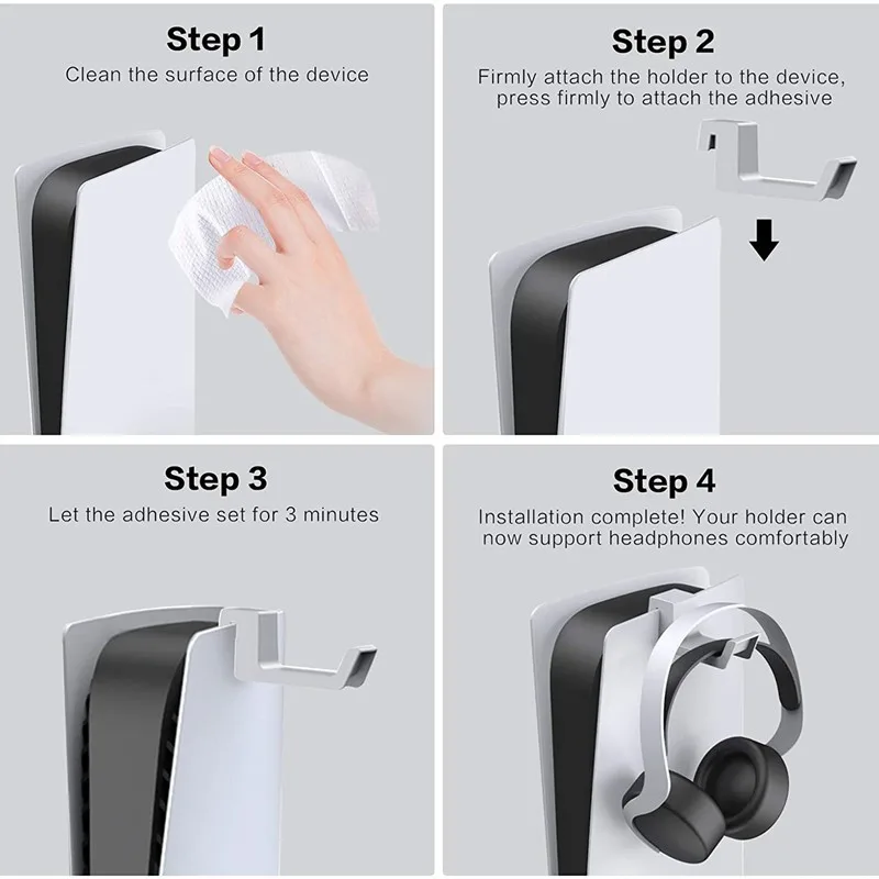 

Headphone Wall Mount Holder Bracket Hanger Storage Stand Rack For PS5 Game Console Host Headset For Playstation 5 Accessories