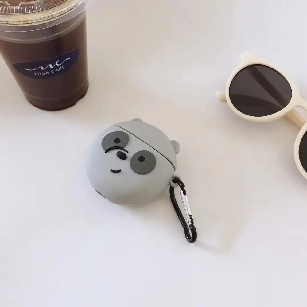 6 Чехол для наушников с Bluetooth для AirPods 2, милый силиконовый чехол, чехол, аксессуары для AirPods, мультяшная 3D панда, дизайн с кольцевым ремешком - Цвет: 6