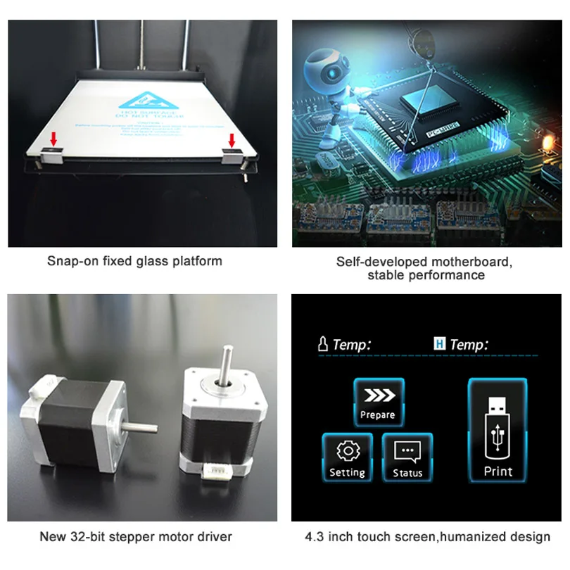 

MakerpPi 3d Printer Fully Enclosed Laser Engraving 4.3inch Color Touch Screen Wifi Monitoring with Silent Drive Resume Power