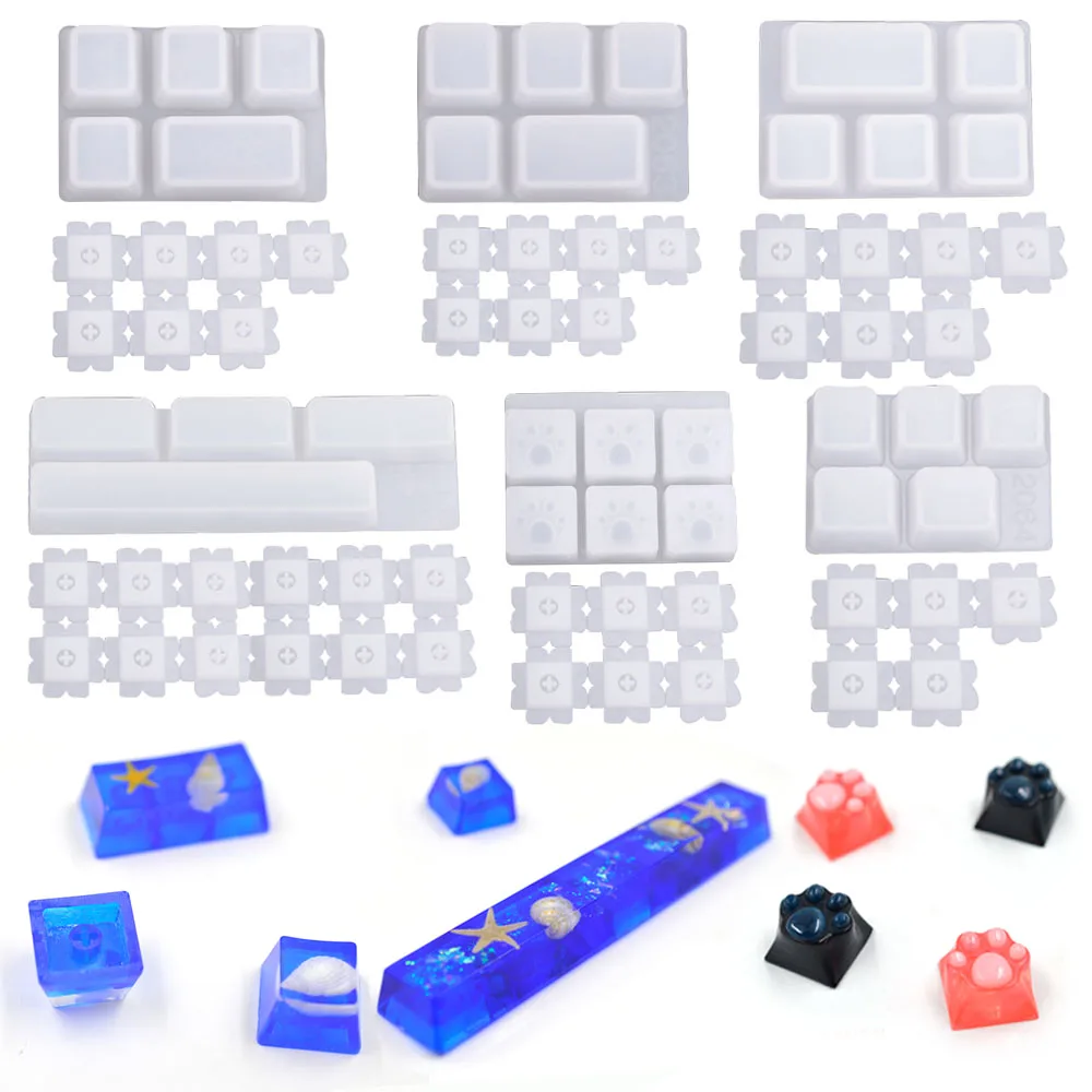 

New Manual DIY Mechanical Keyboard Key Cap Silicone Mold UV Crystal Epoxy Molds Bear Palm Shape Handmade Crafts Making Tools