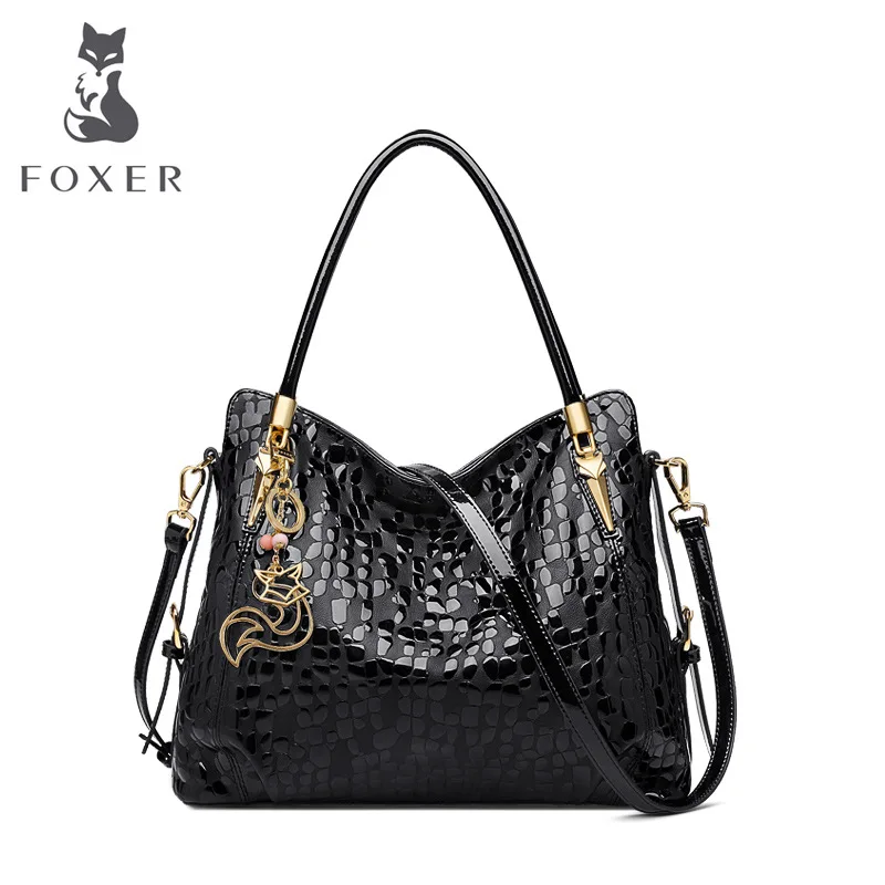 

FOXER 2021 New women Genuine Leather bag luxury handbags designer tote leather shoulder bag fashion women leather handbags