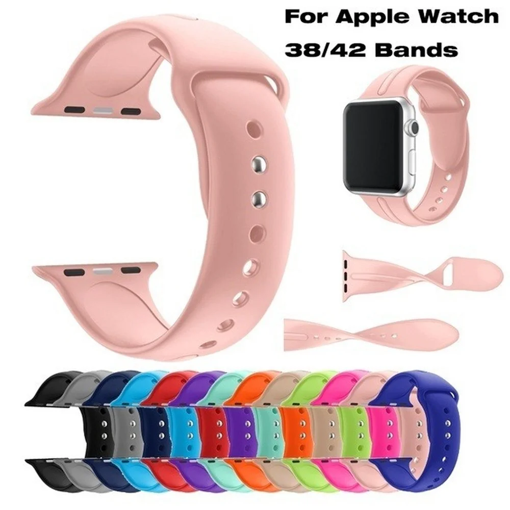 

Soft Silicone Sports Replacement Strap Replacement Iwatch Bands for Apple Watch 38mm 42mm