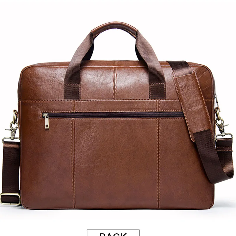 

Top Quality Male's Real Leather Antique Style Briefcase Business 15.6" Laptop Cases Attache Messenger Bags in brown color