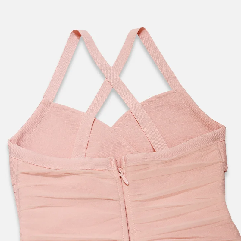 

21 spaghetti strap strapless exposed navel sexy cross buttocks skirt nightclub cocktail party elastic bandage skirts