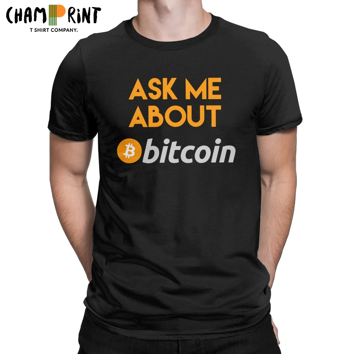 Спросите меня о Bitcoin футболка для мужчин битник детей хлопковые футболки с