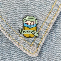 introvert pin introverts brooches lapel pins badges brooches enamel pins anti people person jewelry