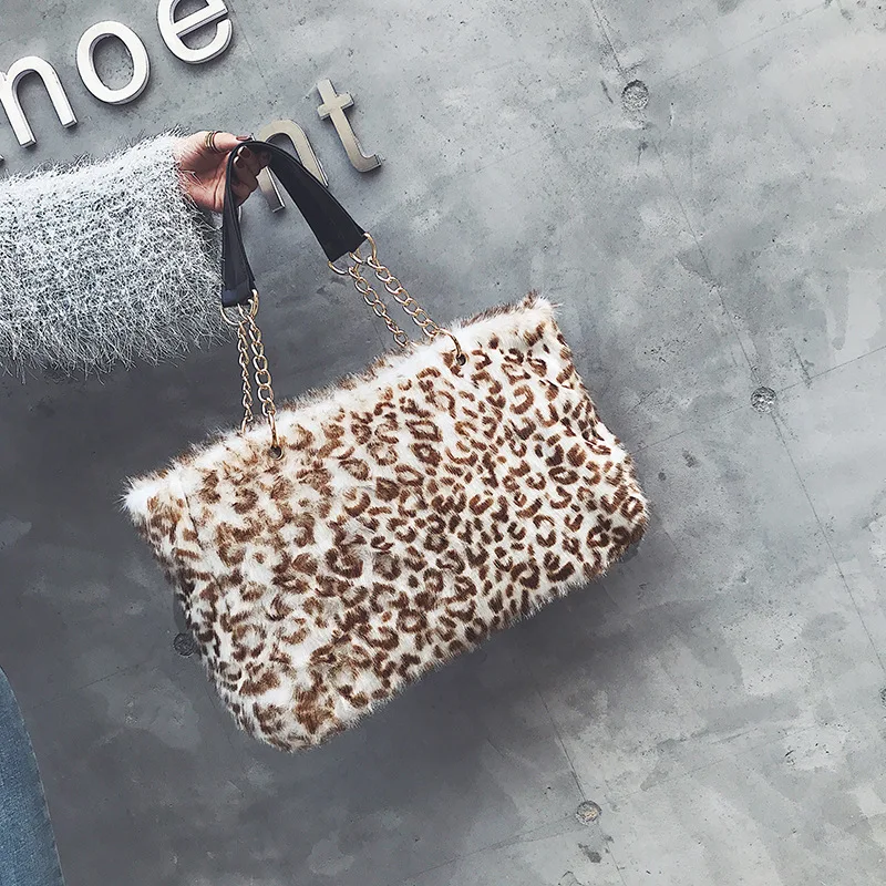 Женская плюшевая сумка Ellacey большая из искусственного меха на осень и зиму