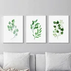 Скандинавский стиль тропический Фотофон с рисунком зеленых листьев Современная Настенная Картина на холсте настенные картины для декора гостиной