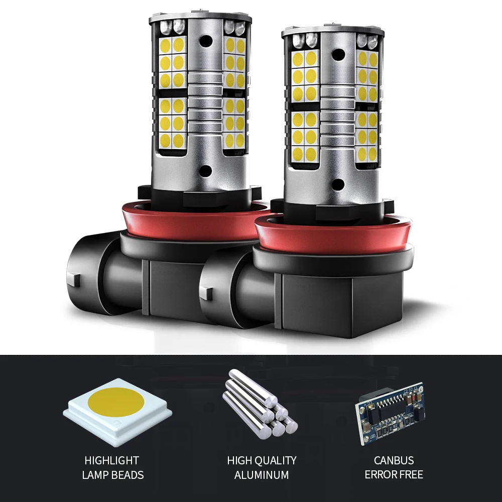 2pcs LED Fog Light H8 H11 H16 For Nissan Navara NP300 D23 D40 NV200 NV250 NV300 Pathfinder R51 R52 Frontier Quest Sentra Xterra - купить по
