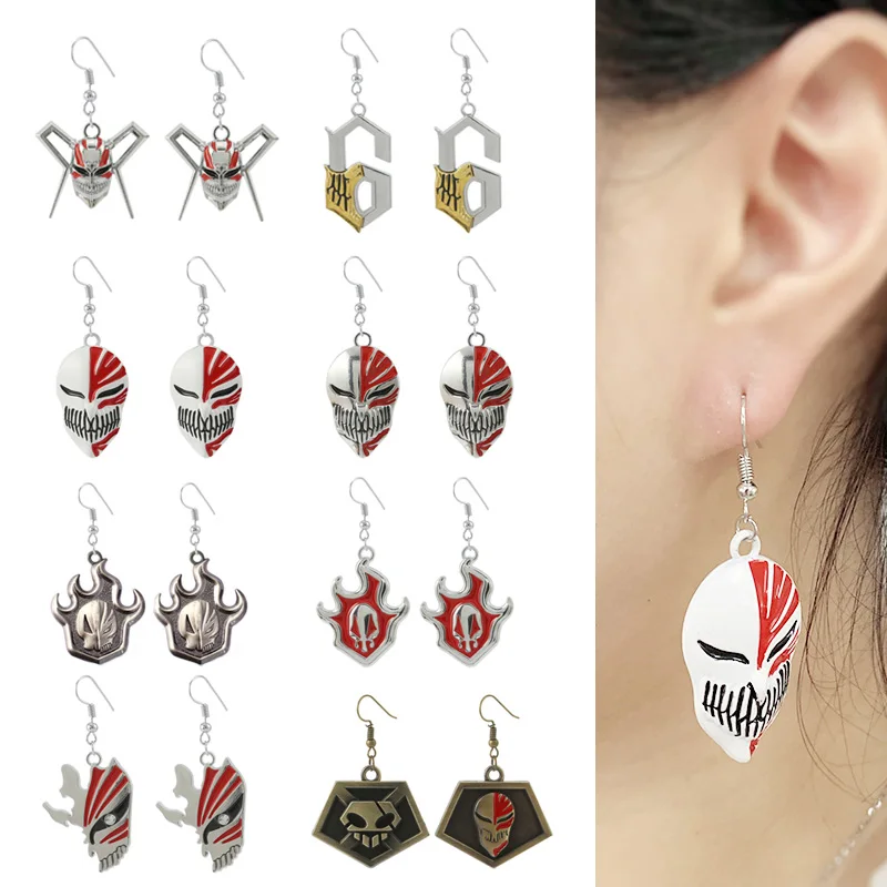 

Anime BLEACH Earrings Skeleton Red Eardrop Fashion Alloy Fire Pendientes Trendy Earring For Women Vintage Gift Jewelry Accessory