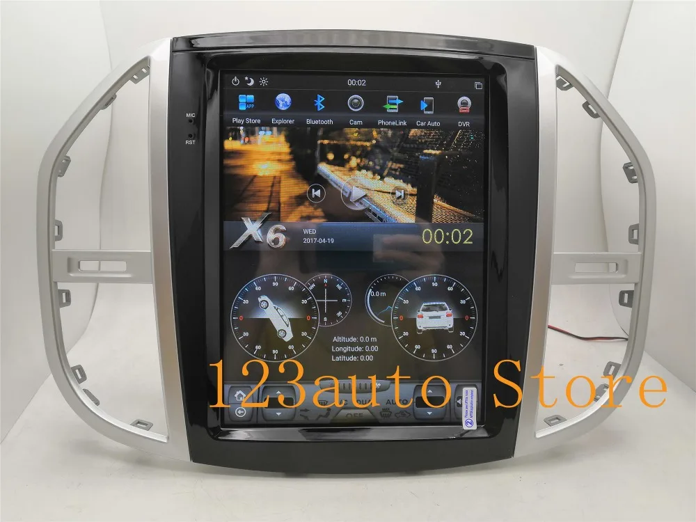 12,1 дюймов вертикальный Tesla стиль Android 8,1 автомобильный DVD gps плеер Авто Навигация радио для Benz mercedes VITO Metris