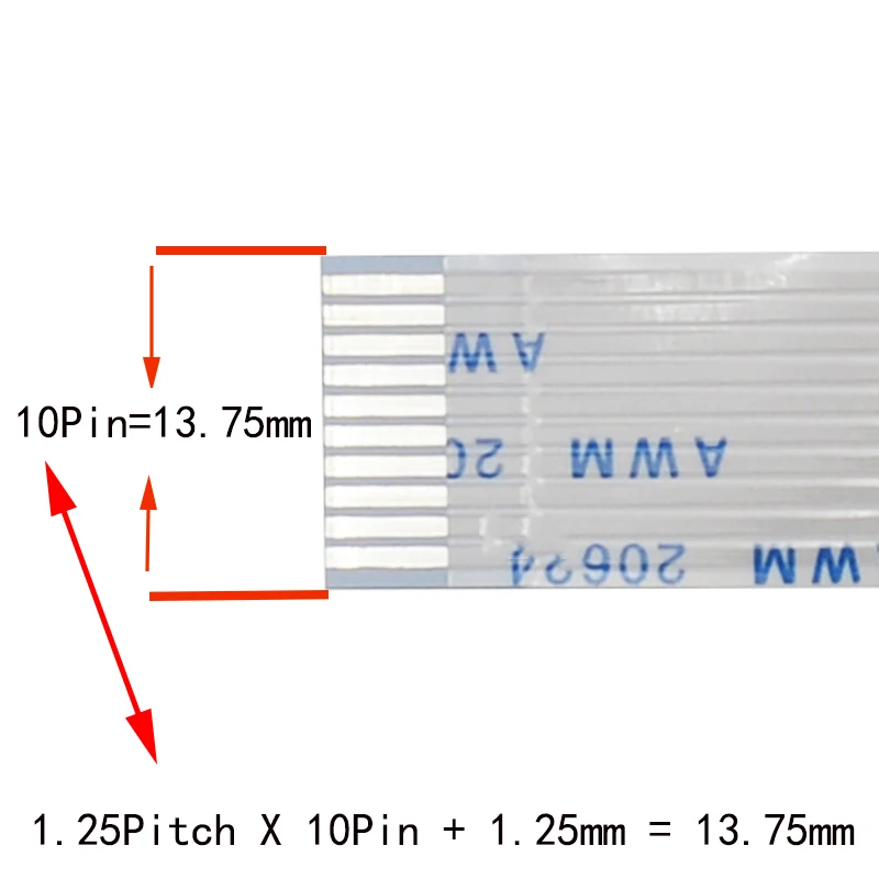 FPC FFC Гибкий плоский кабель 1 25 мм Шаг AWM 20624 80C 60V VW-1