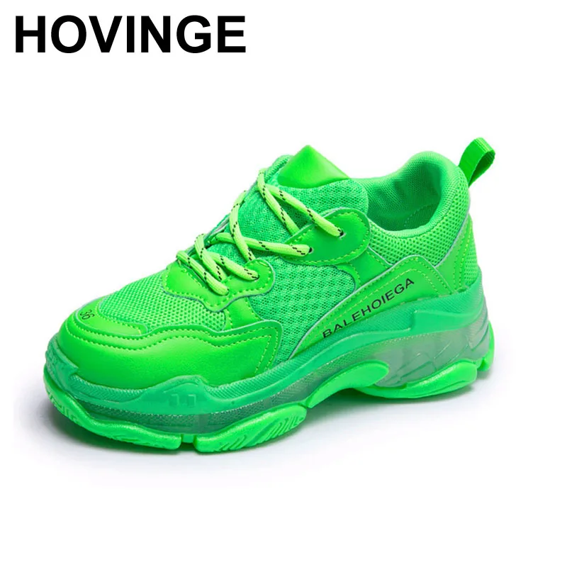 HOVINGE/Женская обувь; кроссовки Flyknit; женские супер легкие вулканизированные туфли для флуоресцентных женщин; белые кроссовки; модная женская обувь