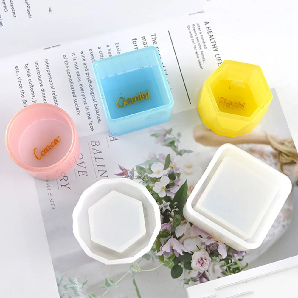 3 шт. круглый маленький цветочный горшок УФ-смола силиконовая форма коробка для