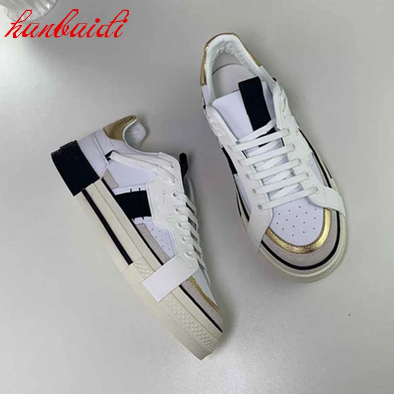 

Fashion New Sports Shoes Solid Color White Lace-Up Waterproof Thick-Soled Increased Casual Shoes Trim Design Autumn Shoes
