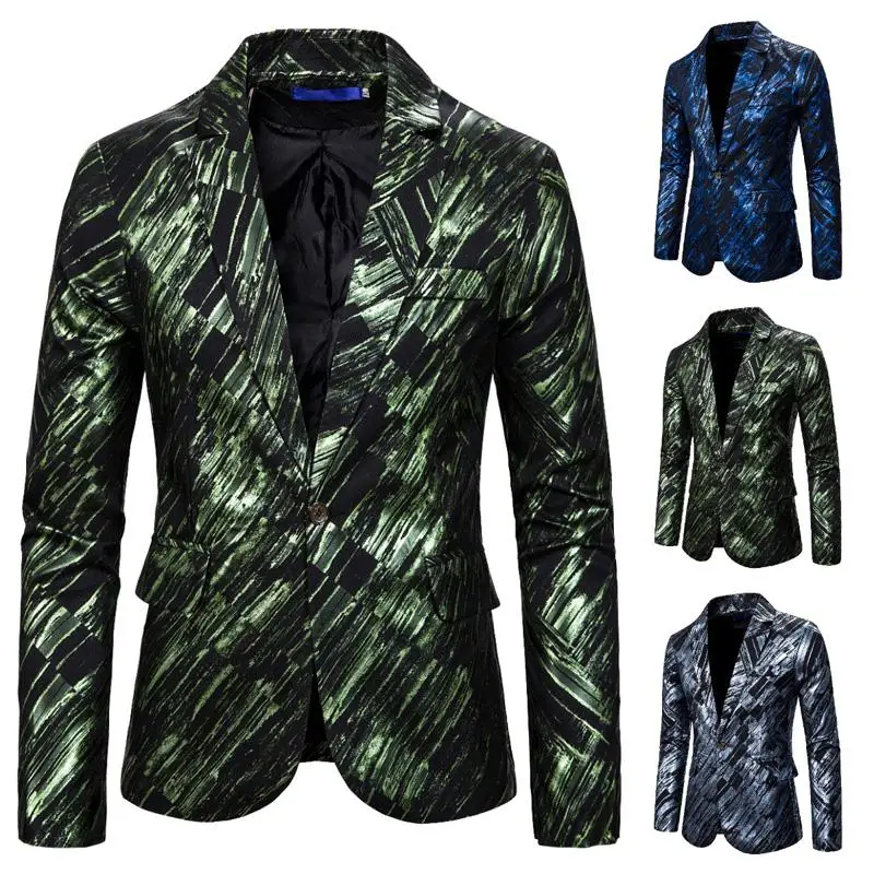 

Tuxedos Blazer Jacket Men Luxury Twill gradient Hot stamping Suit Dress Costumes Stage Men's Suits Coats