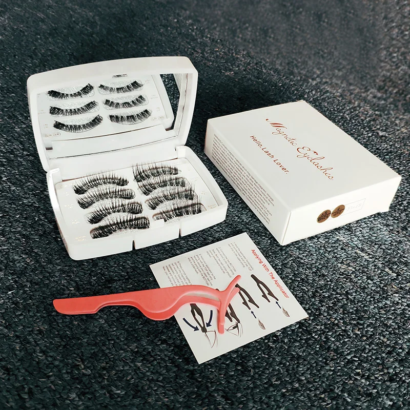 Магнитные ресницы 2 магнита 3D Многоразовые Накладные магнитные натуральные