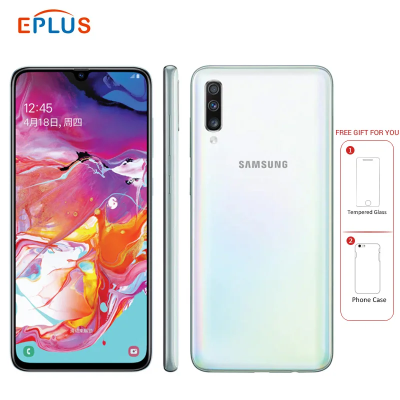 6,7 дюймовый мобильный телефон samsung Galaxy A70 A7050 4500 мАч 8 ГБ ОЗУ 128 Гб ПЗУ восьмиядерный смартфон Snapdragon 675 NFC 4G