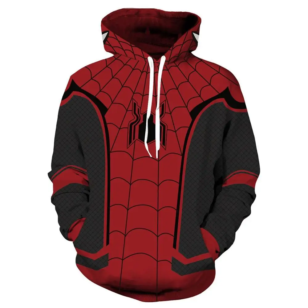 Hoodie 3D принт Мстители Железный человек паук костюм толстовки для мужчин супергерой паук стих с капюшоном Косплей толстовки повседневные топы - Цвет: Hoodie