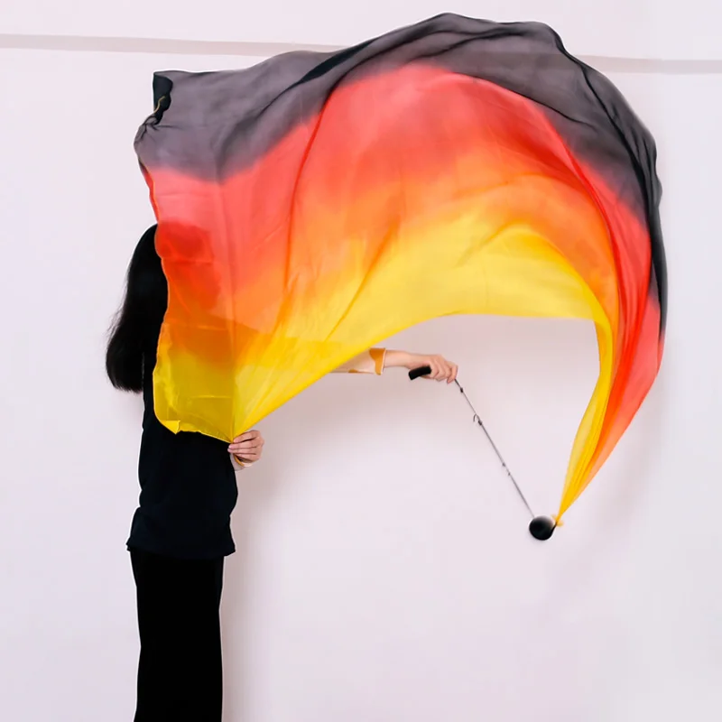 Шелковая вуаль пой шелковая цепочка мяч для женщин танец живота 100% шелк POI Streamer