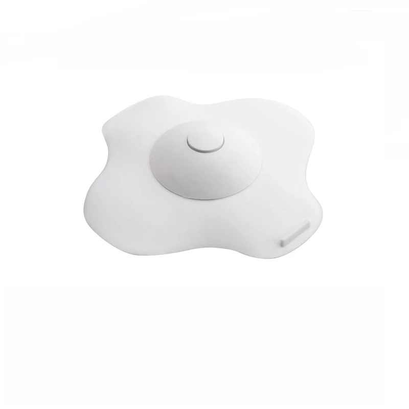 Белый Rubber Circle Silicone Sink Strainer Filter Water Stopper Floor Drain Hair Bathtub Plug Bathroom Kitchen Cute Deodorant Stopper - Цвет: Белый