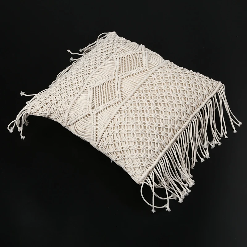 

Cotton Linen Macrame Hand-Woven Cotton Thread Pillow Covers Geometry Bohemia Cushion Covers Home Decor