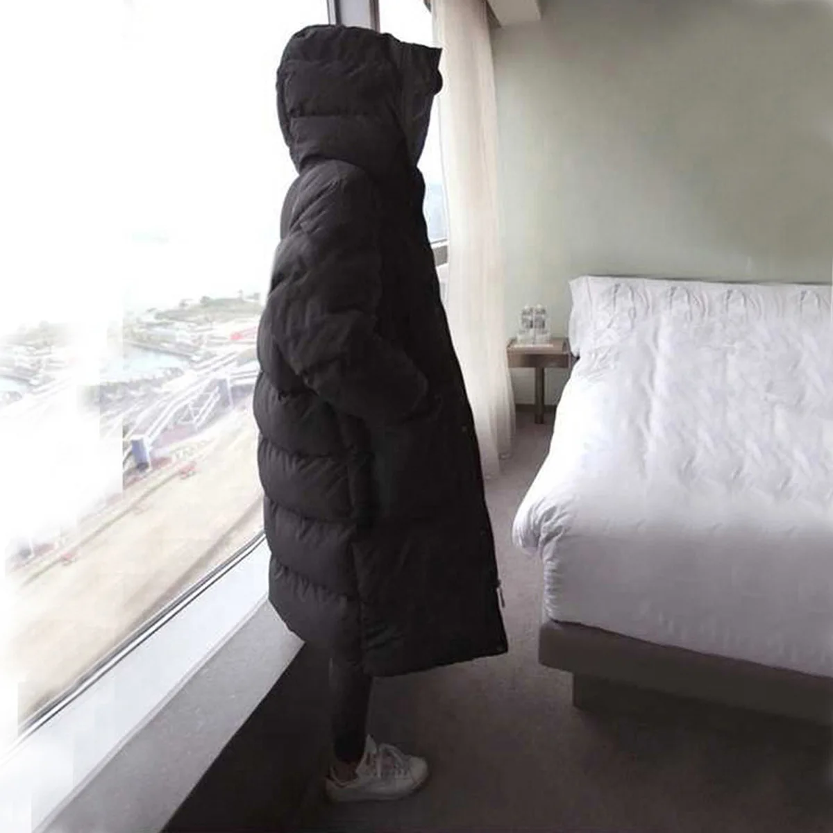 Для женщин Зимние Джинсы бойфренда негабаритных мягкий буфами на рукавах пузырь