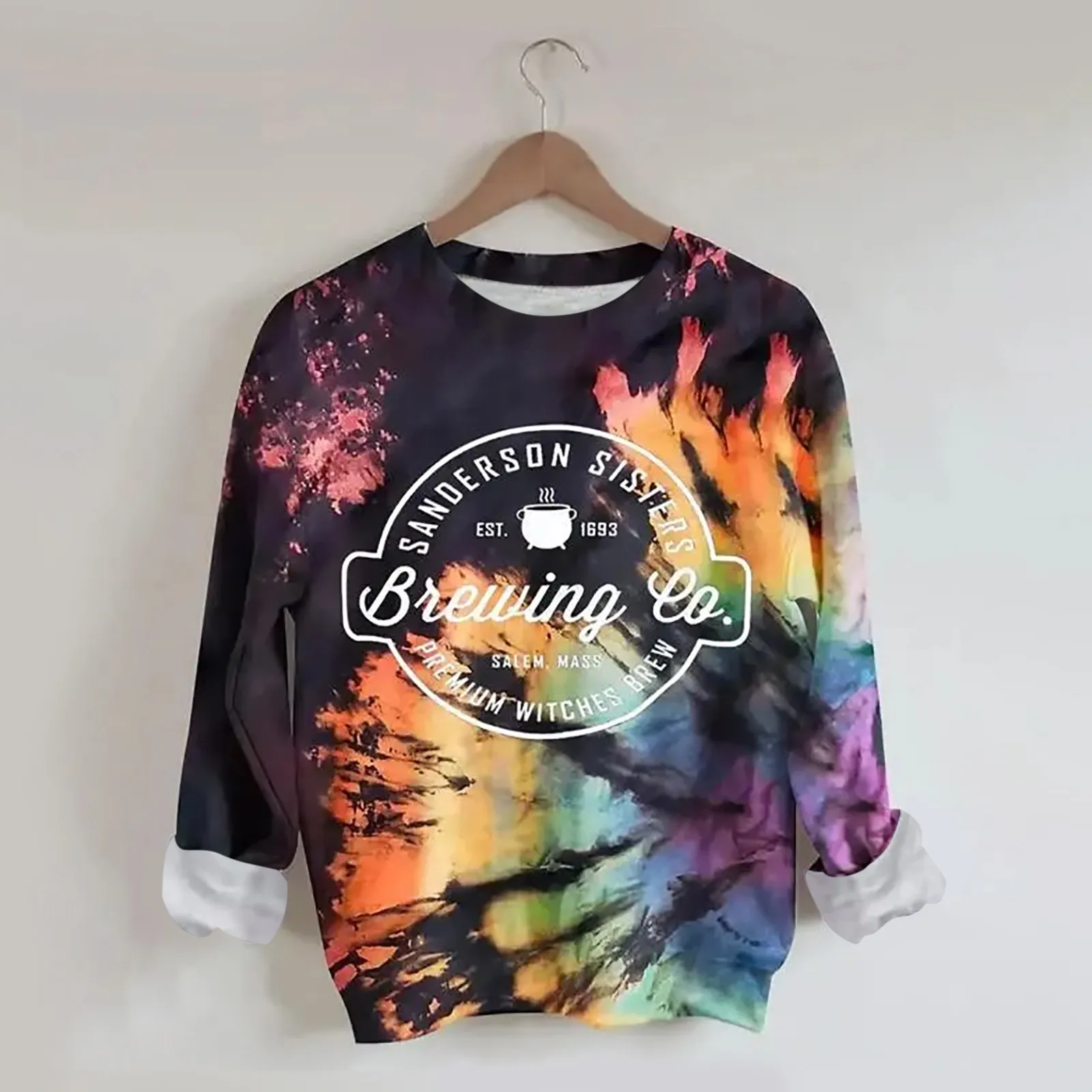 

2020 Women Tie Dye Hoodie Sweatshirts Autumn Long Sleeve 2021 Girls Ladies Pullovers Casual Loose Pocket Hooded Shirt Streetwear