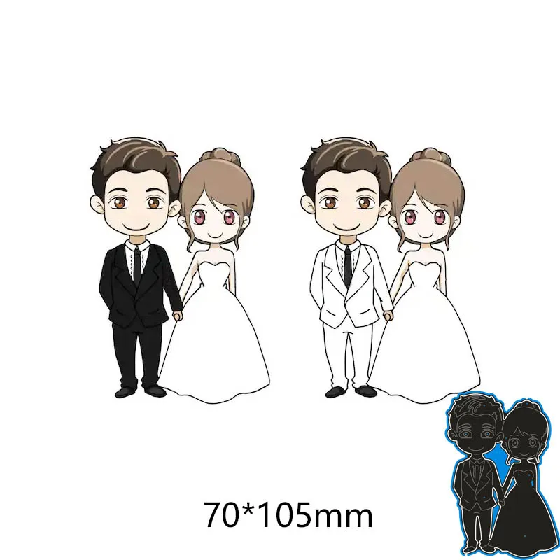 

Metal steel frames Cutting Dies Creative Bride and groom DIY Scrapbooking Photo Album Embossing paper Cards 70*105mm