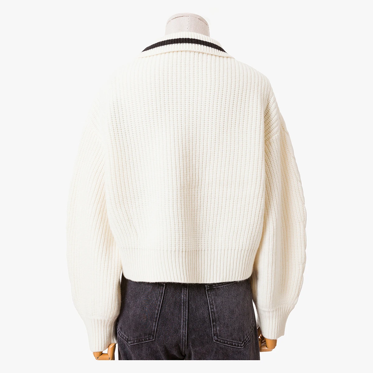 

Women Turn-down Collar Sweater Long Sleeve Short Retro Twist Ladies Knit Pullover