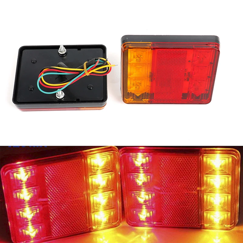 

2Pcs Car Truck Warning LED 12V 24V Rear Lamps Waterproof TailightTail Light